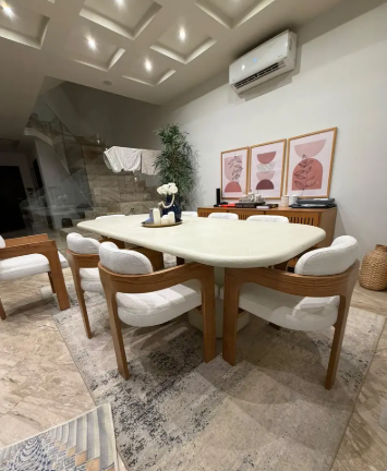 Dining table neo cement off white thumbnail