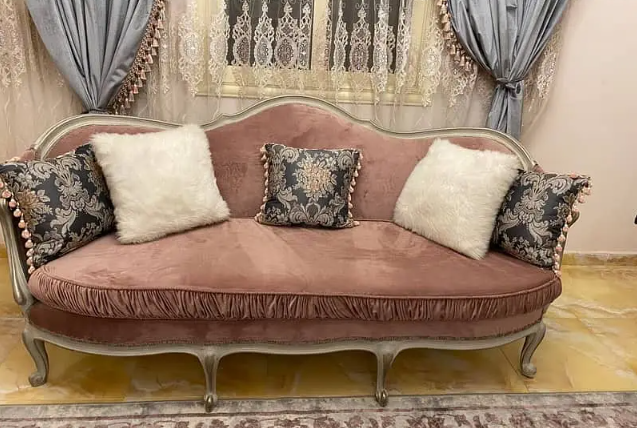 صالون خشب زان عمولة ممتاز + ستارة وسجادة وترابيزات | Beech Wood Salon