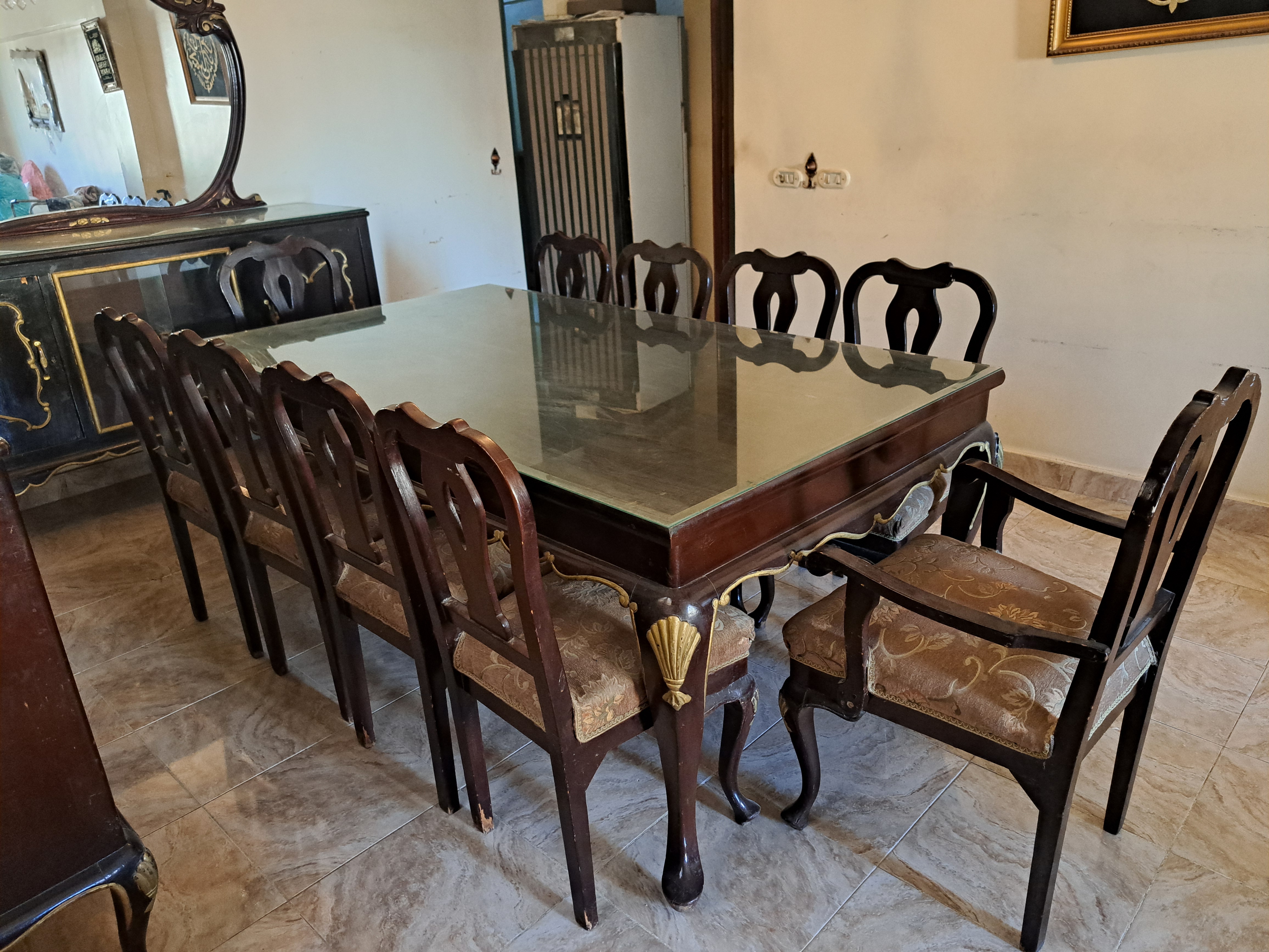 Vintage 10-Seater Dining Table Set