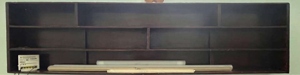 Bed frame with wardrobe & shelves unit thumbnail