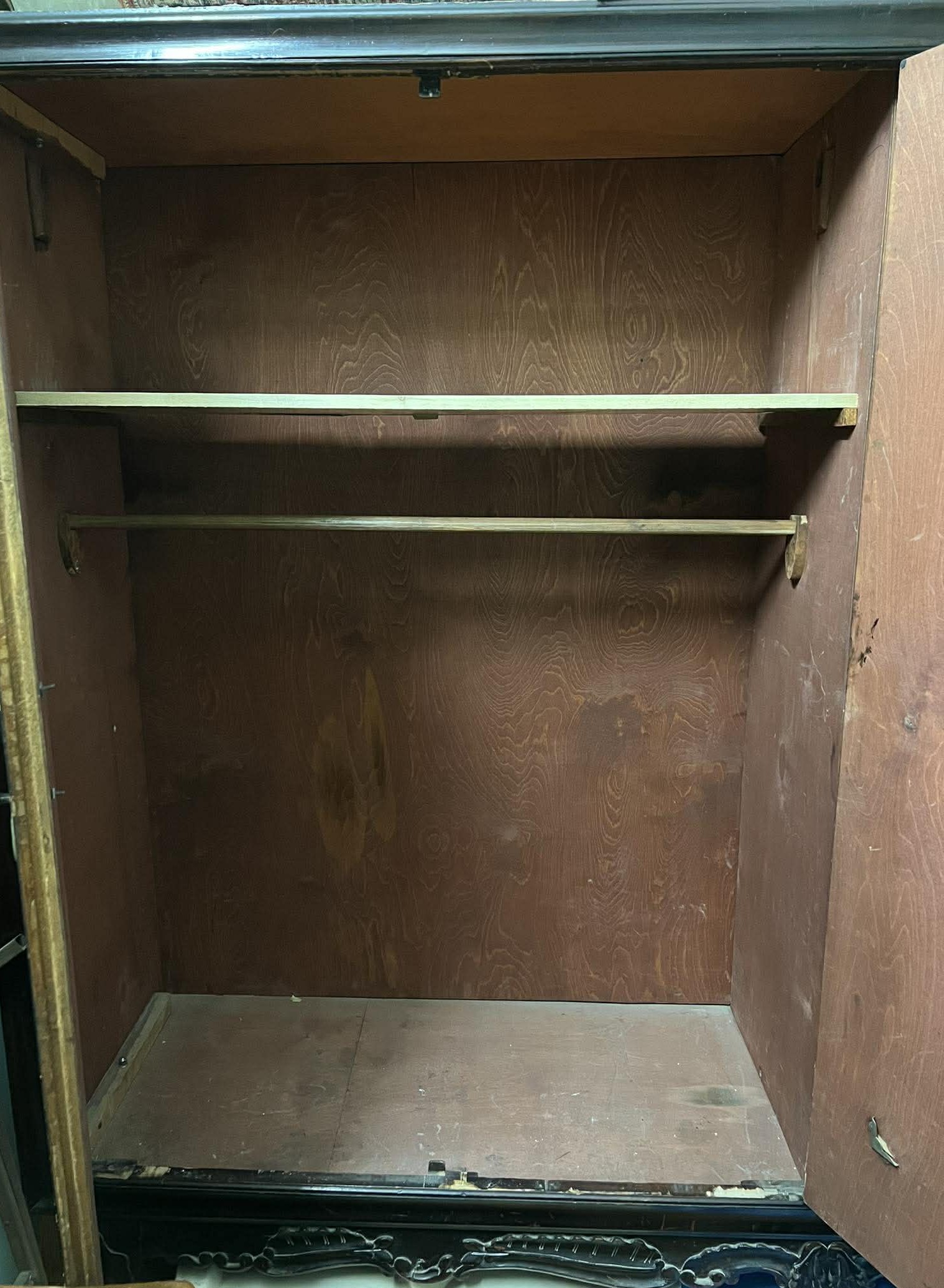 Bed frame with wardrobe & shelves unit thumbnail