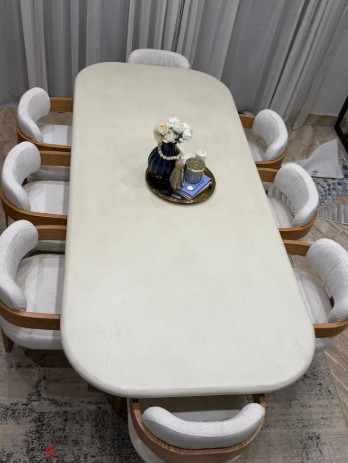 Dining table neo cement off white