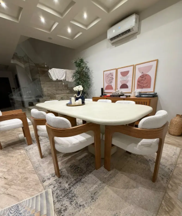 Dining table neo cement off white thumbnail