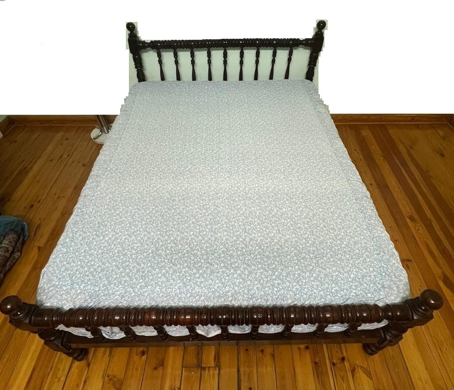 Bed frame with wardrobe & shelves unit thumbnail
