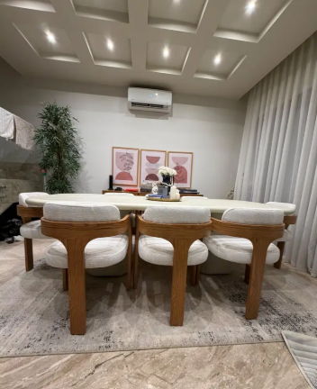 Dining table neo cement off white thumbnail
